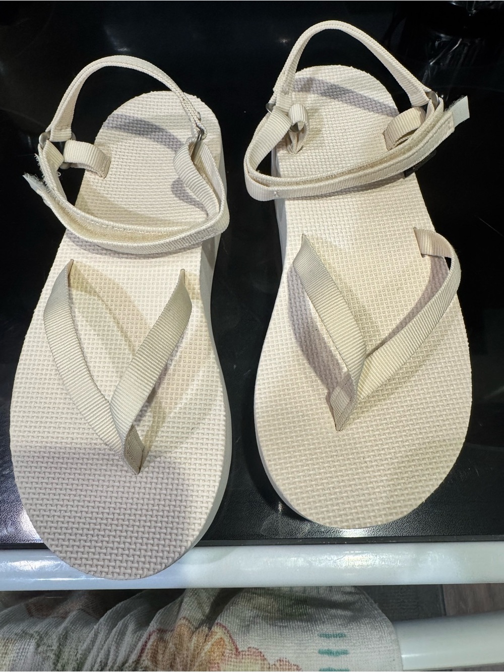 Teva Women's Cream/Tan Strappy Ankle Sandals